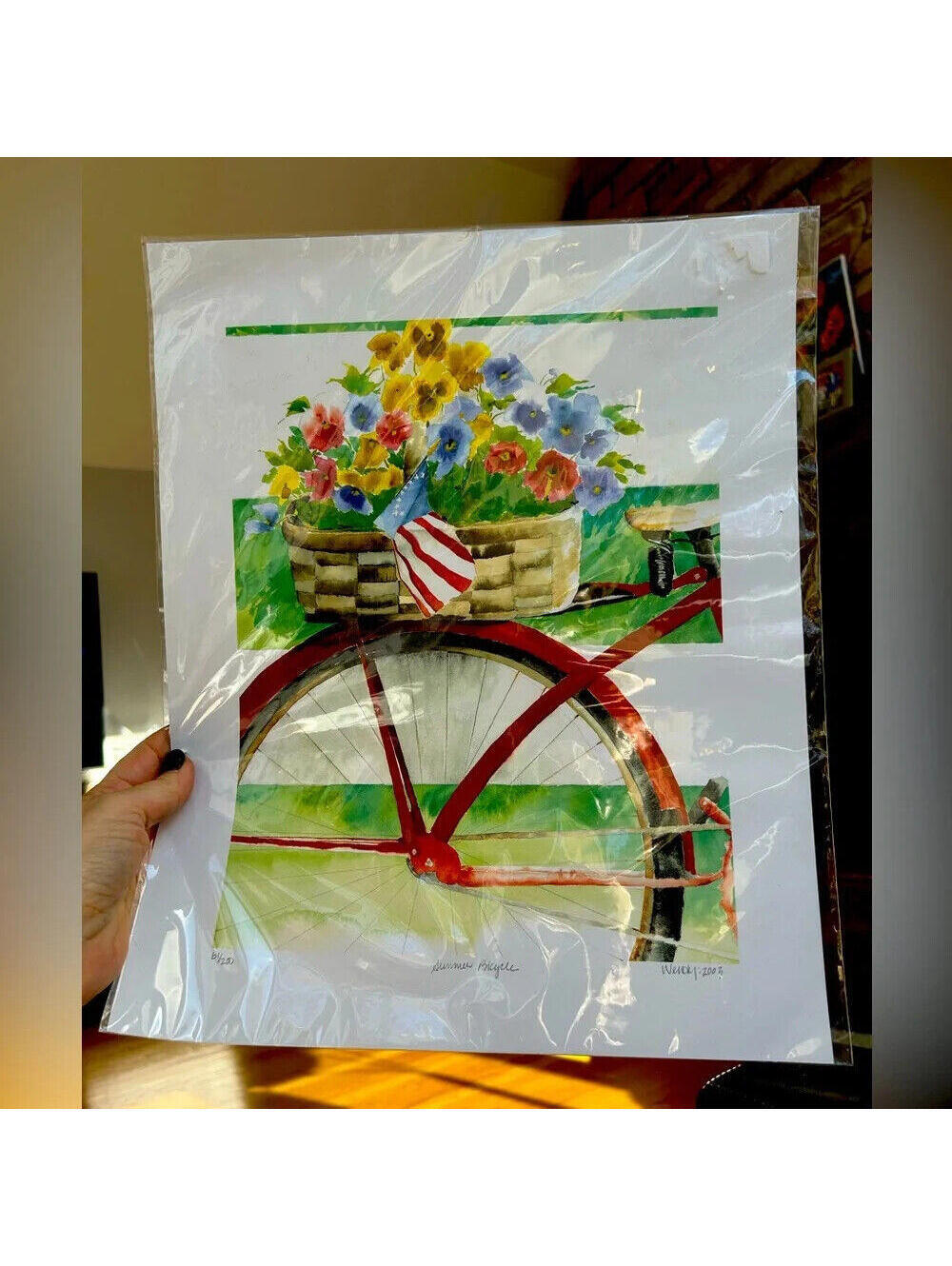 Wendy Hazen “Summer Bicycle” 61/200 lithograph print